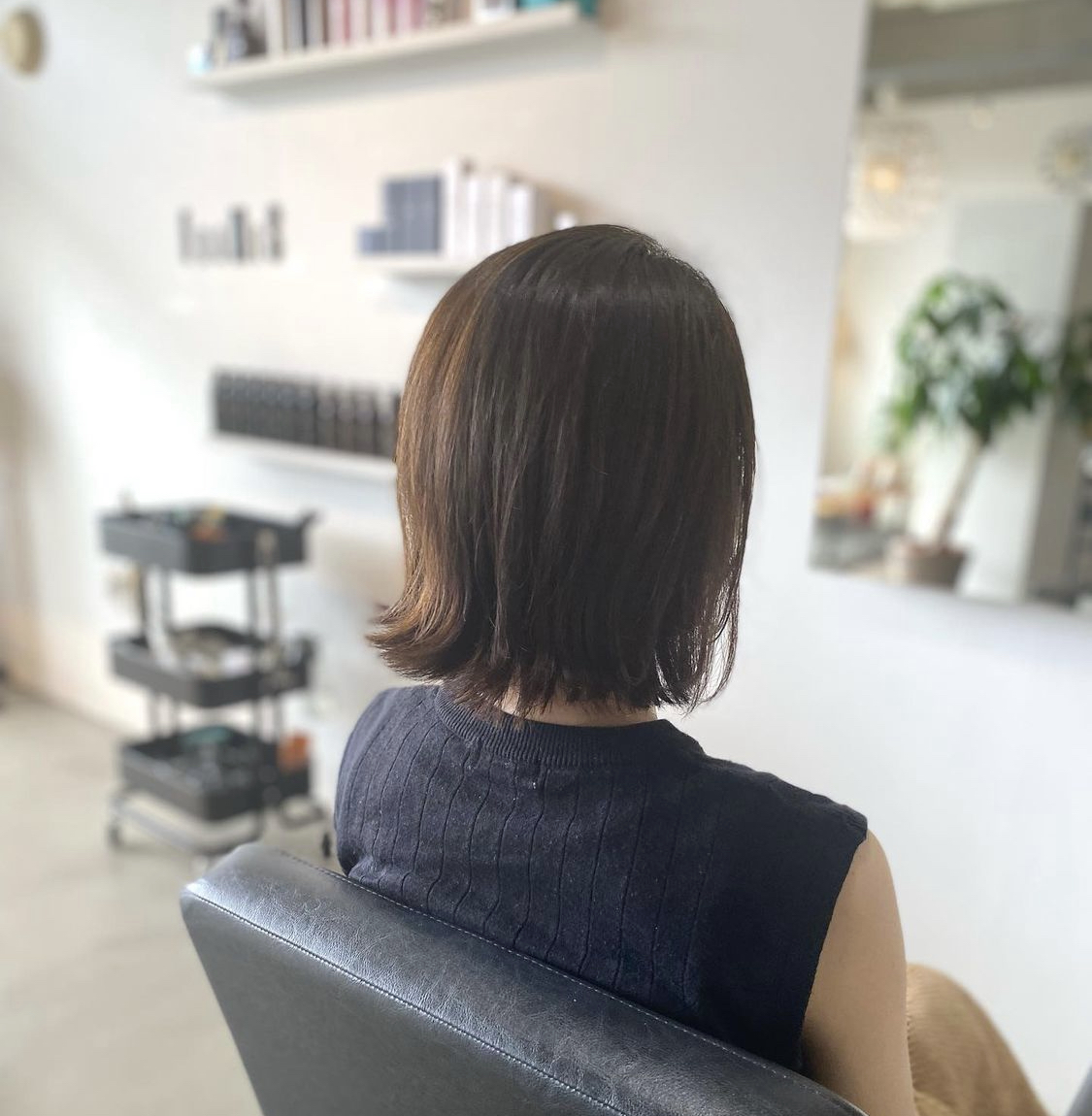 アイロンなしのストレートパーマでナチュラルヘアーに♪